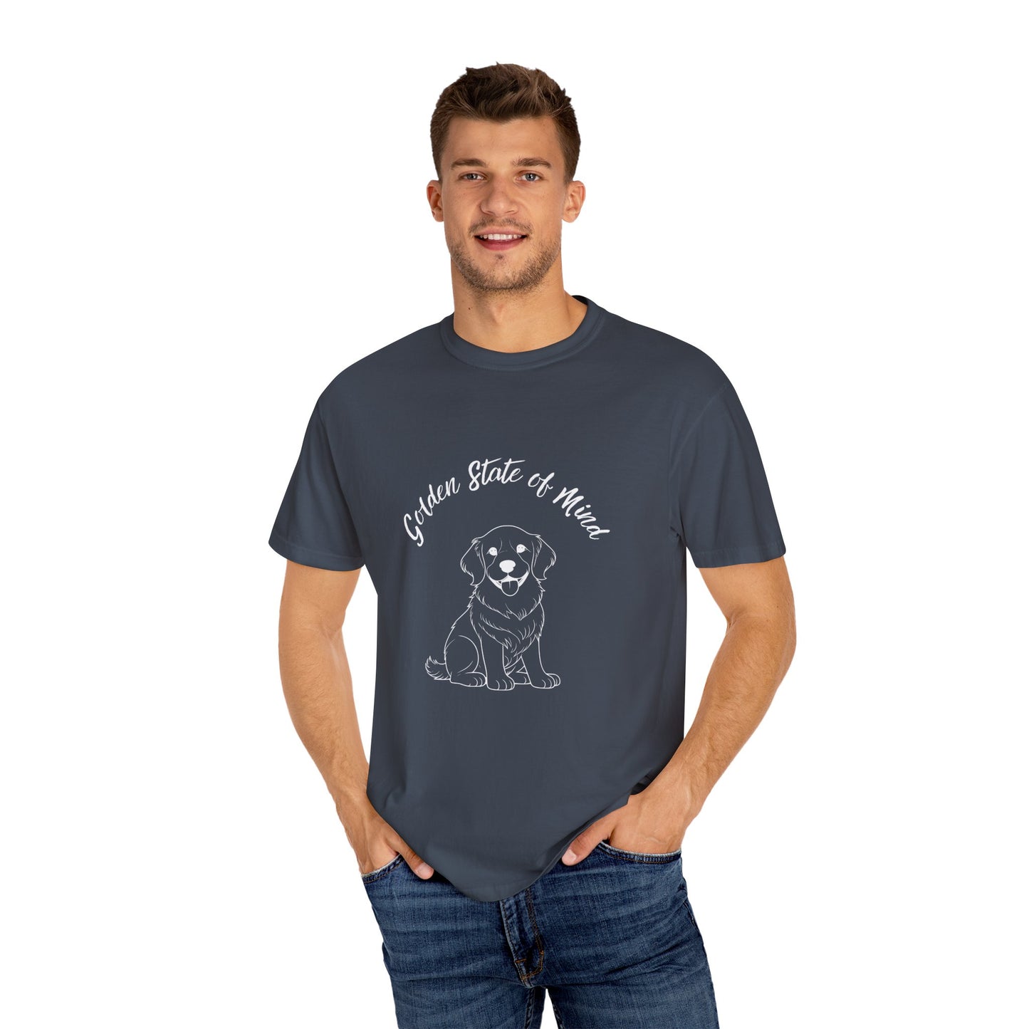 Unisex Comfort Colors- "Golden State of Mind" Golden Retriever T-Shirt