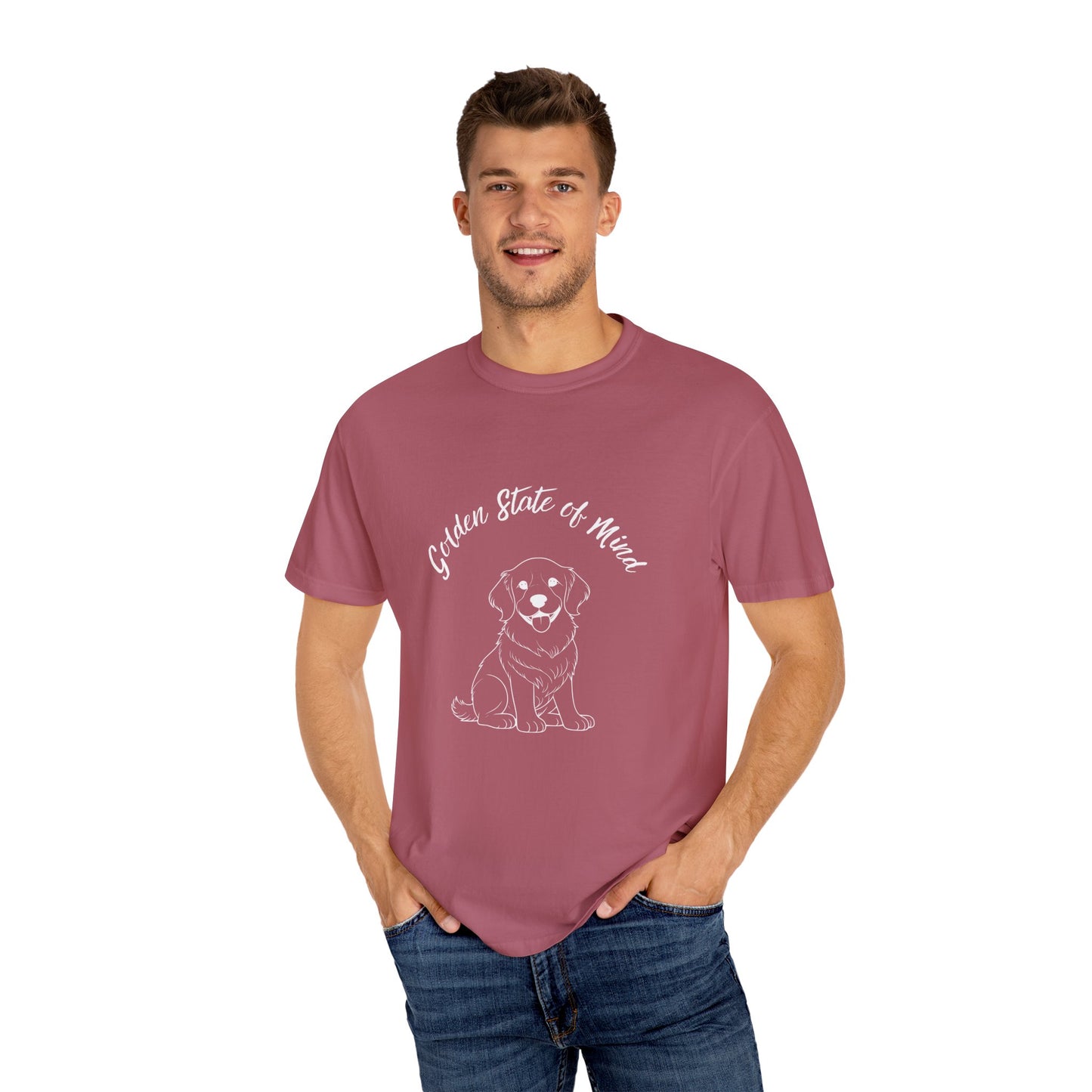 Unisex Comfort Colors- "Golden State of Mind" Golden Retriever T-Shirt
