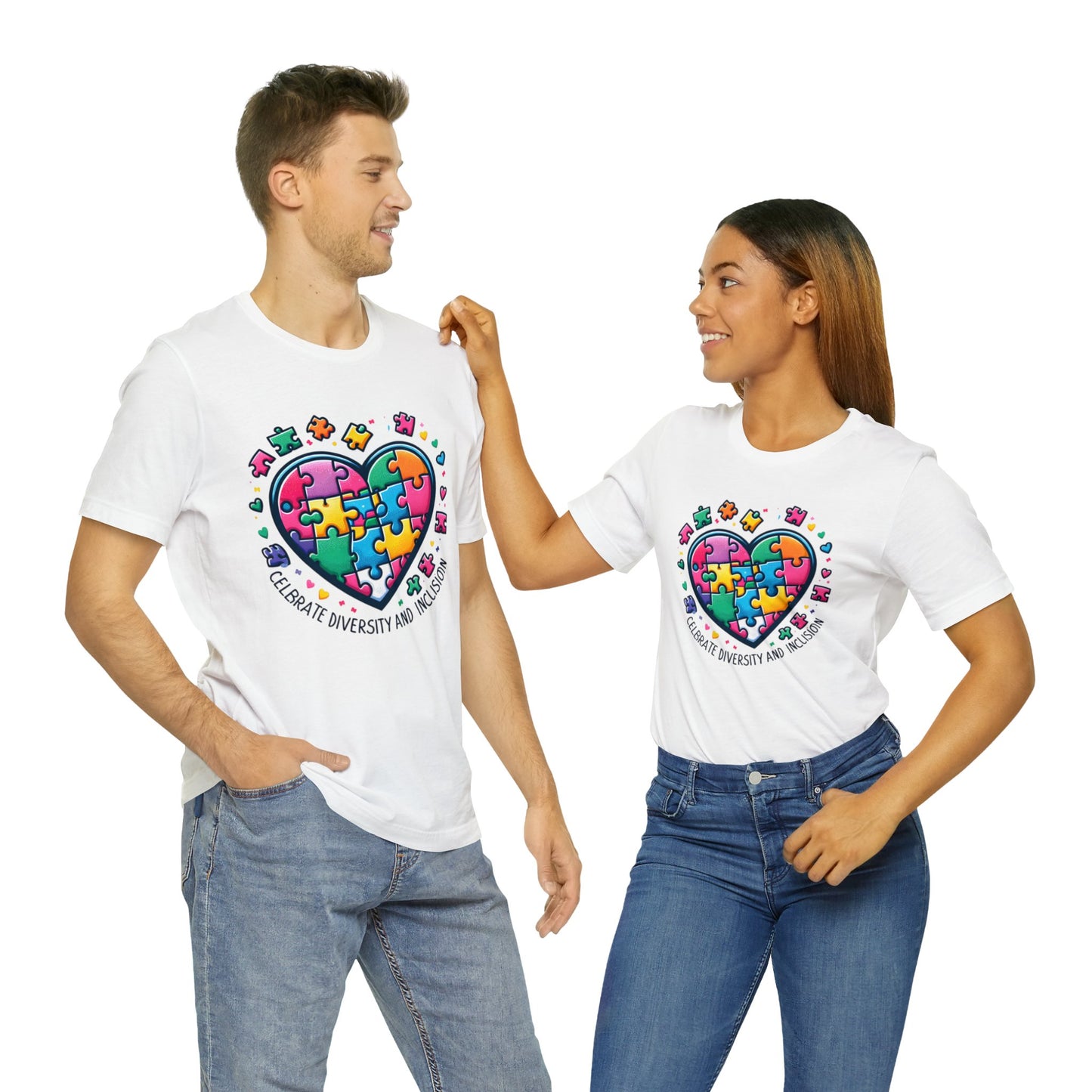 π "Celebrate Diversity and Inclusion" Autism Awareness T-Shirt π§©π -Unisex Jersey Short Sleeve Tee