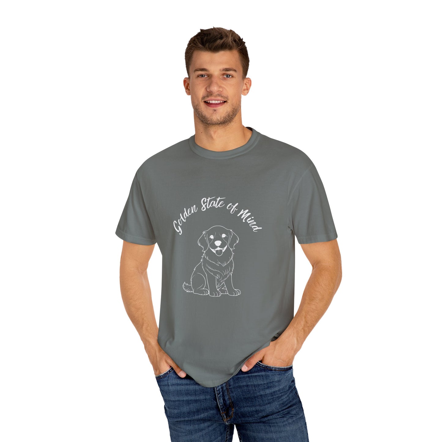 Unisex Comfort Colors- "Golden State of Mind" Golden Retriever T-Shirt