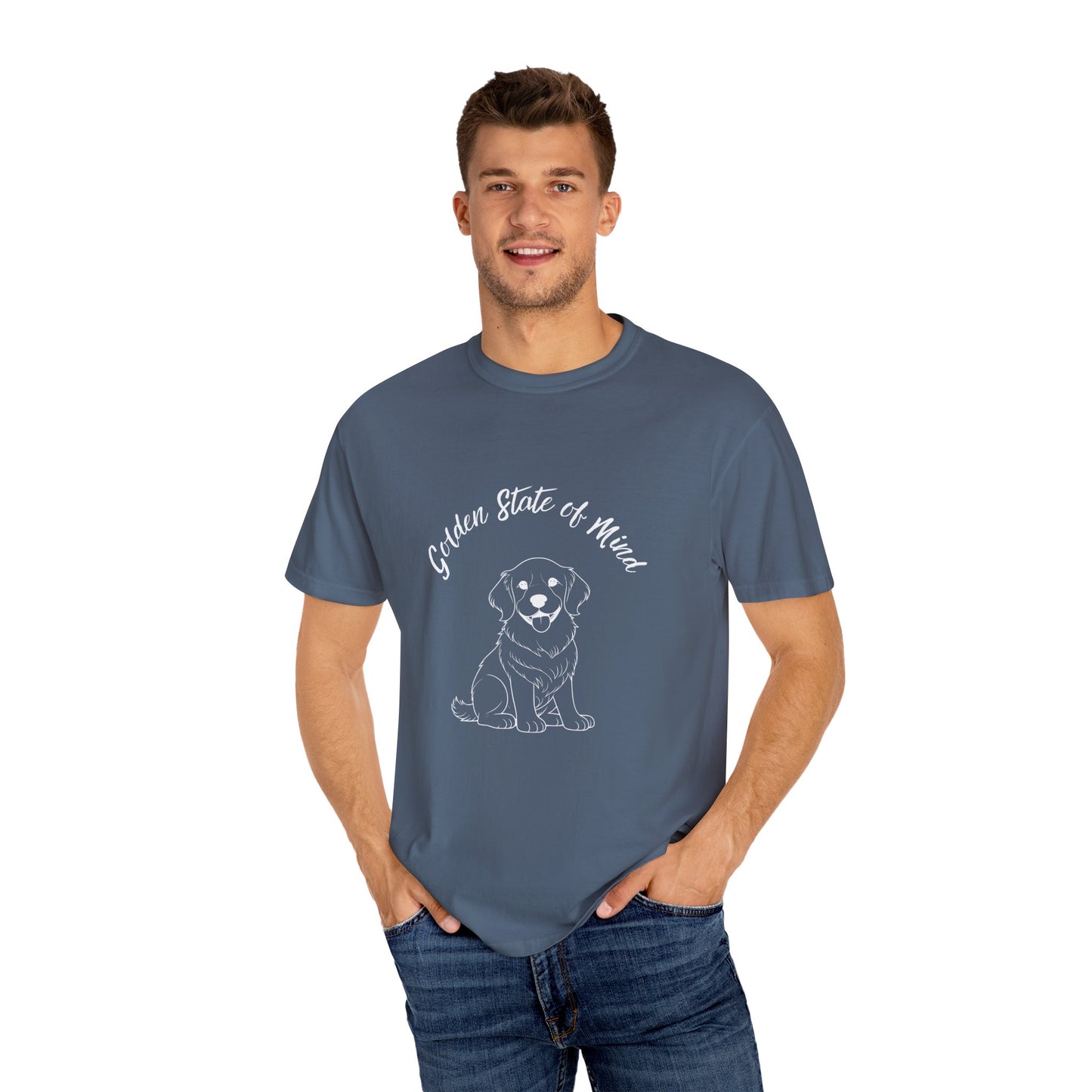 Unisex Comfort Colors- "Golden State of Mind" Golden Retriever T-Shirt