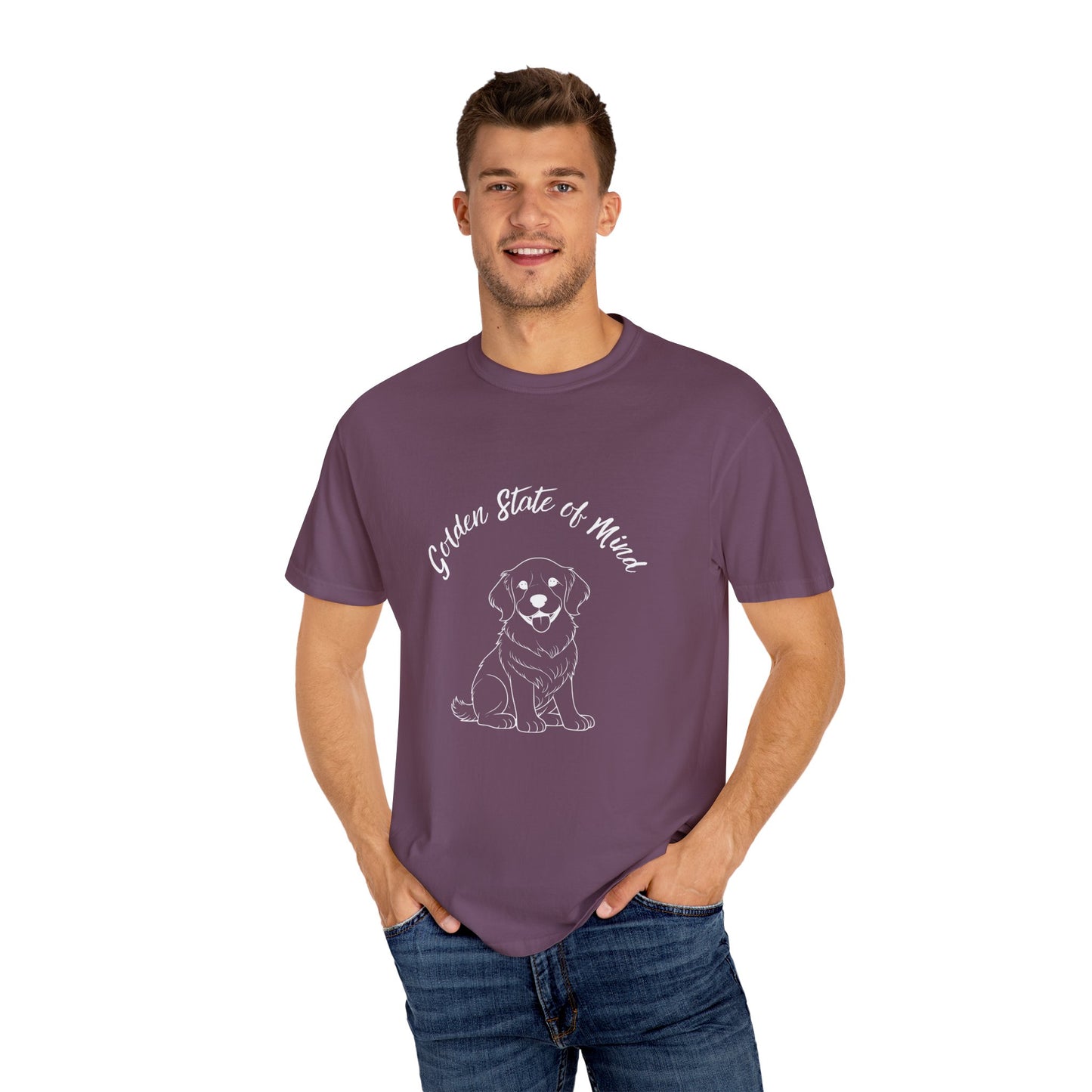 Unisex Comfort Colors- "Golden State of Mind" Golden Retriever T-Shirt