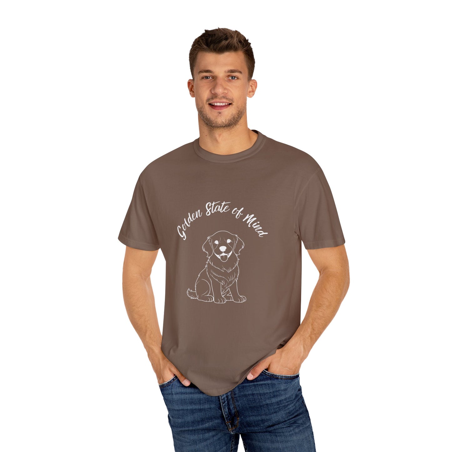 Unisex Comfort Colors- "Golden State of Mind" Golden Retriever T-Shirt