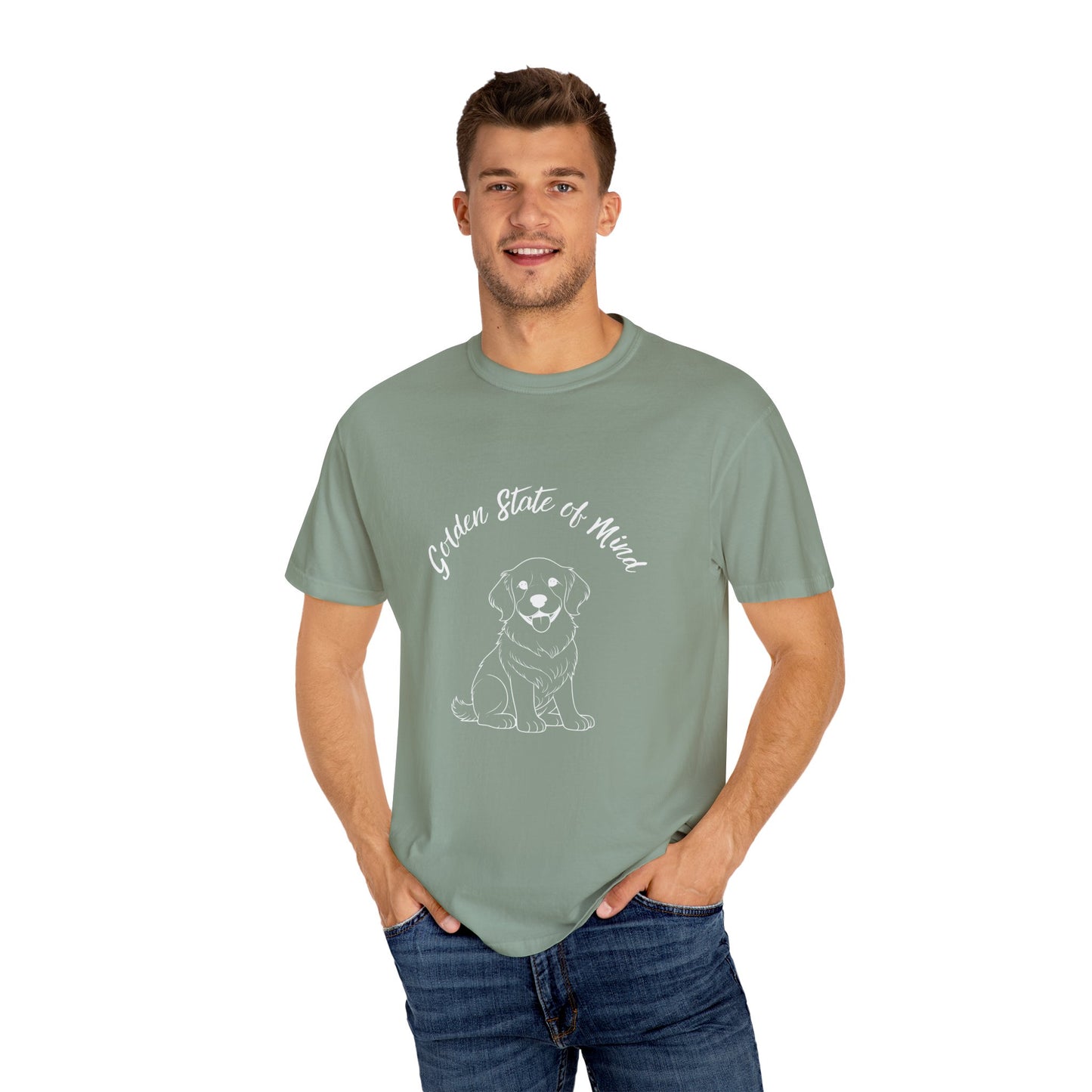 Unisex Comfort Colors- "Golden State of Mind" Golden Retriever T-Shirt