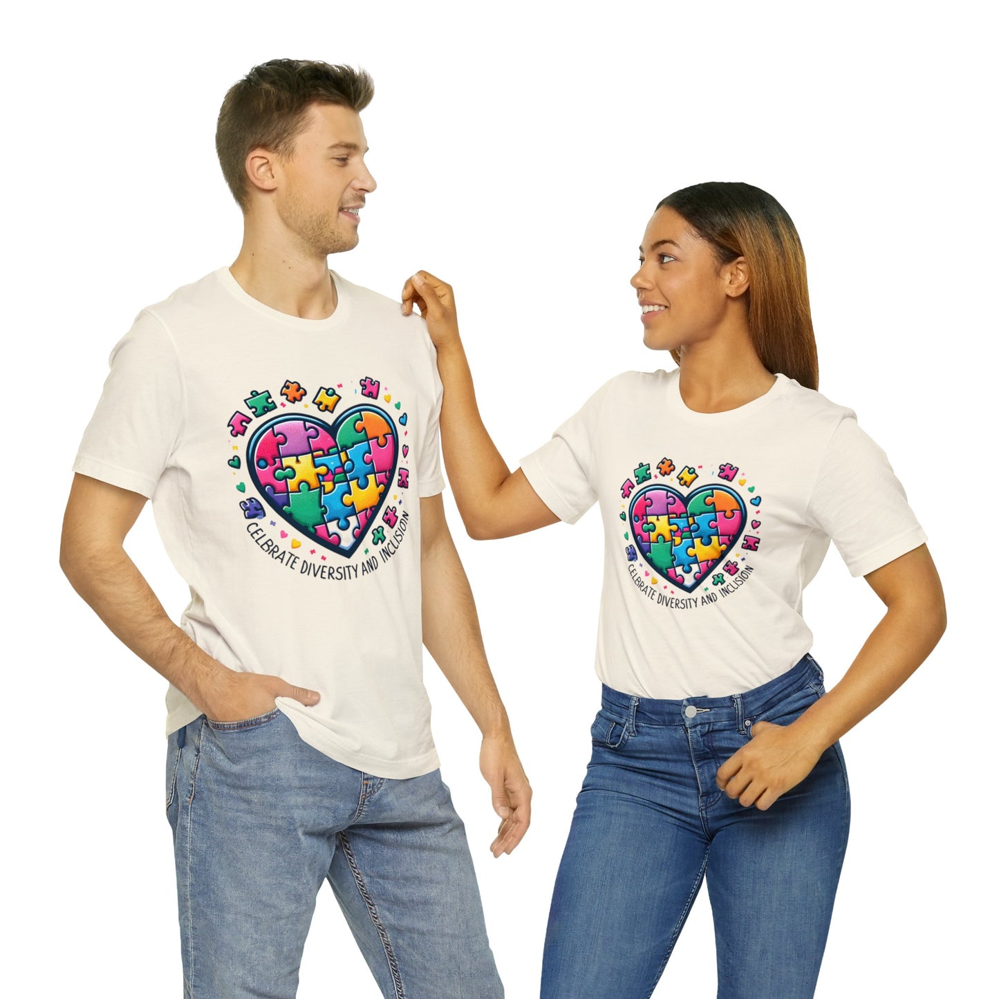 π "Celebrate Diversity and Inclusion" Autism Awareness T-Shirt π§©π -Unisex Jersey Short Sleeve Tee