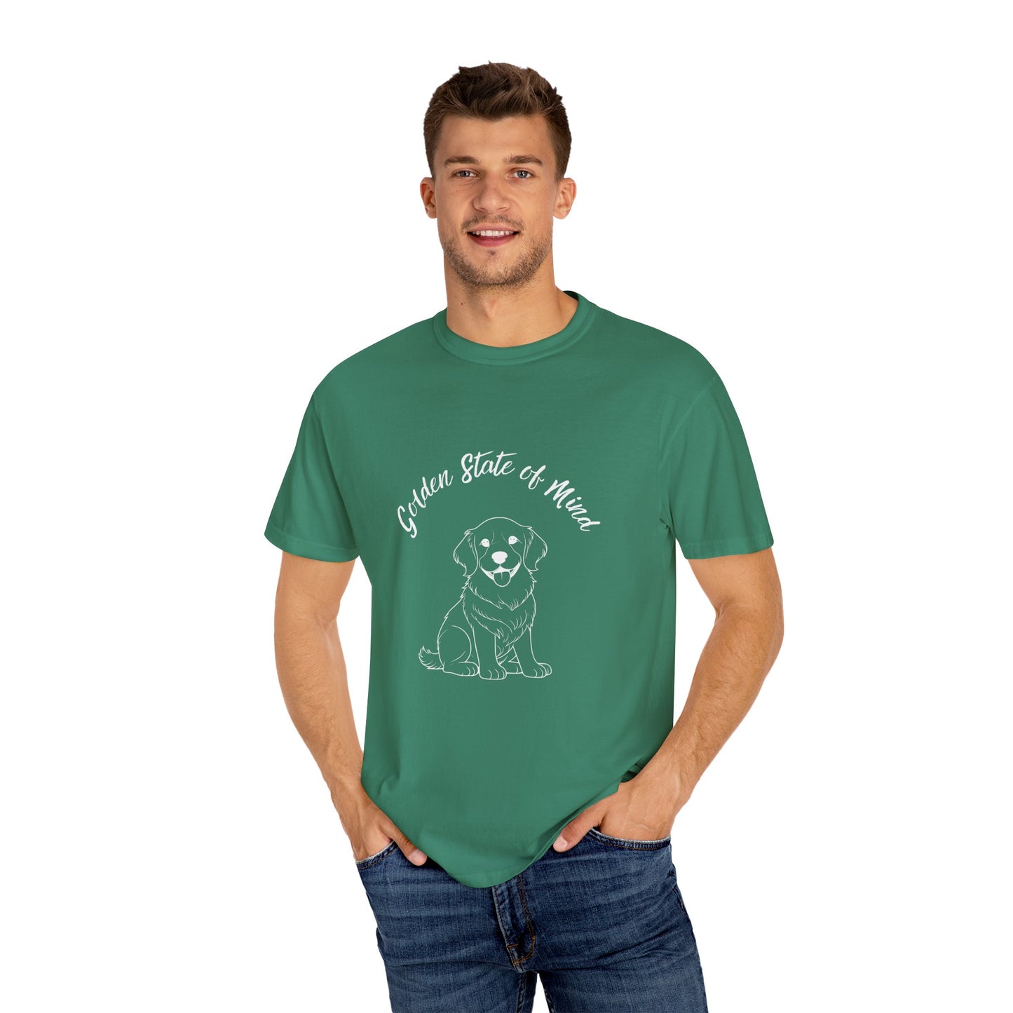 Unisex Comfort Colors- "Golden State of Mind" Golden Retriever T-Shirt