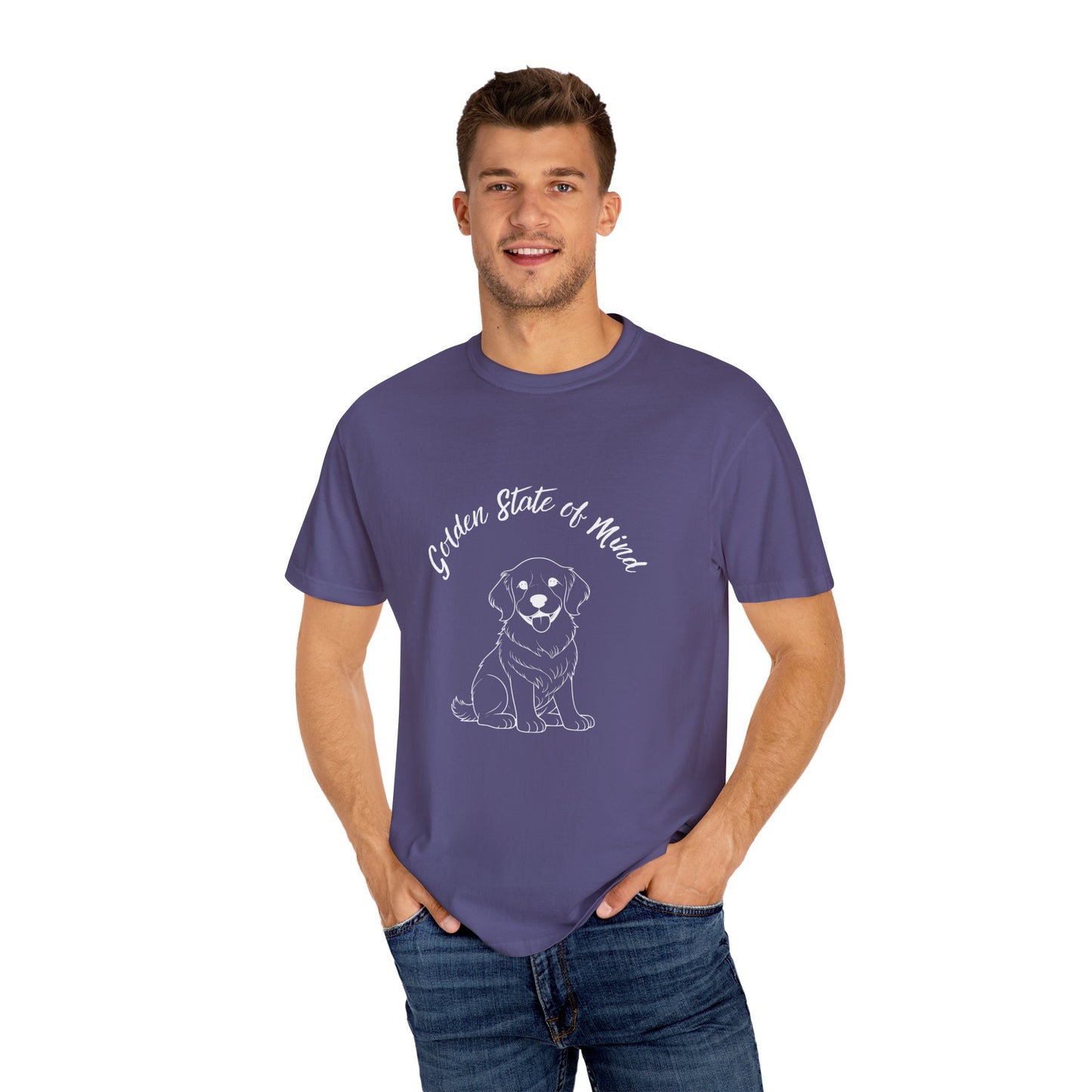 Unisex Comfort Colors- "Golden State of Mind" Golden Retriever T-Shirt