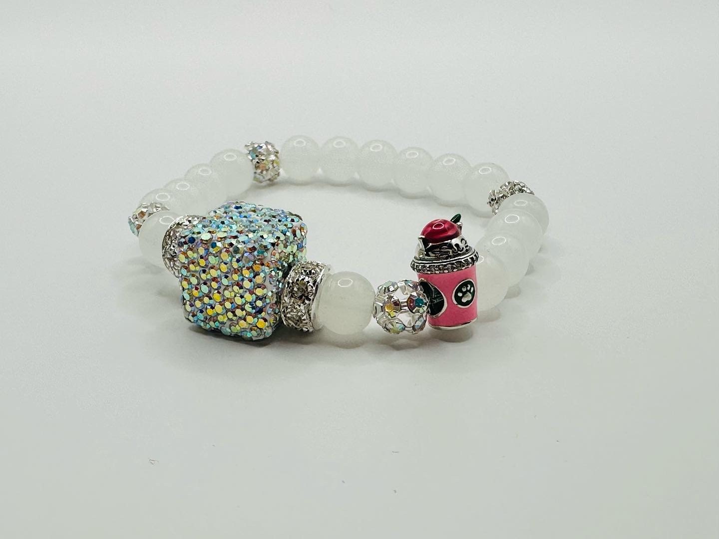 Handmade Bracelet Cat, Coffee and Bling