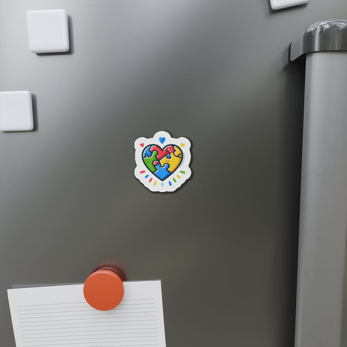 💙💛 Show Your Support with Our Autism Heart Puzzle Magnet! 💖🧩