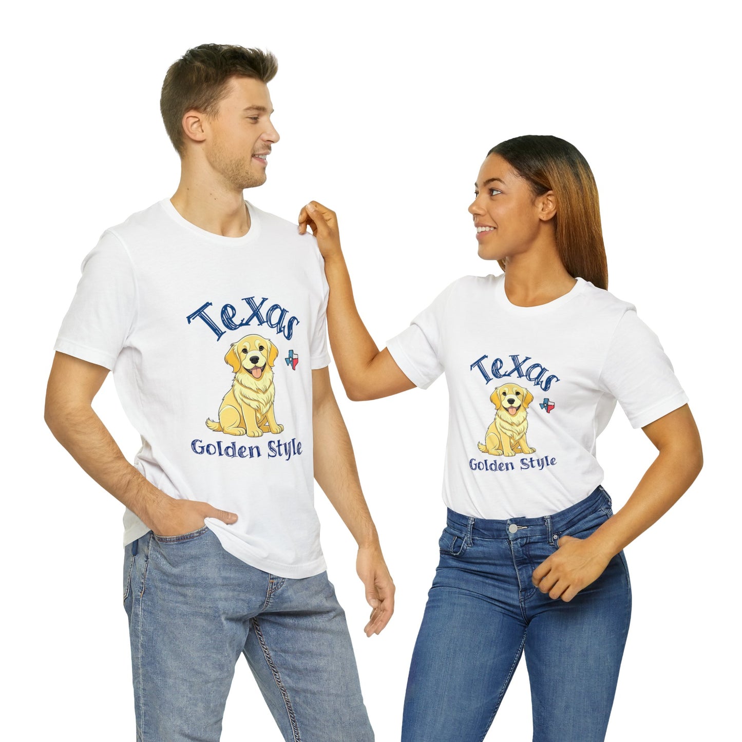 Texas Golden Style Golden Retriever T-Shirt - Wear Your Texan Love with Pawsome Pride!