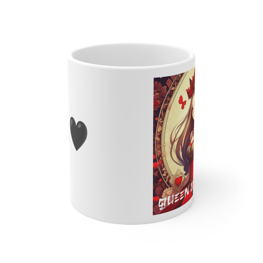 Anime Queen of Hearts Ceramic Coffee Mug - Sip in Royal Anime Elegance!