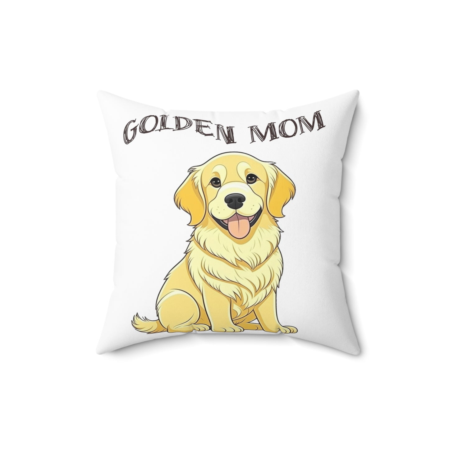 Golden Retriever "Golden Mom" Square Pillow - Cozy Comfort with Canine Charm!