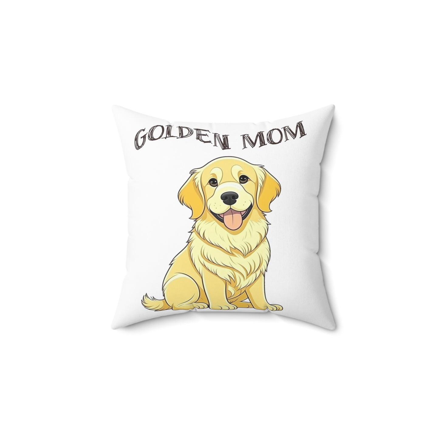 Golden Retriever "Golden Mom" Square Pillow - Cozy Comfort with Canine Charm!