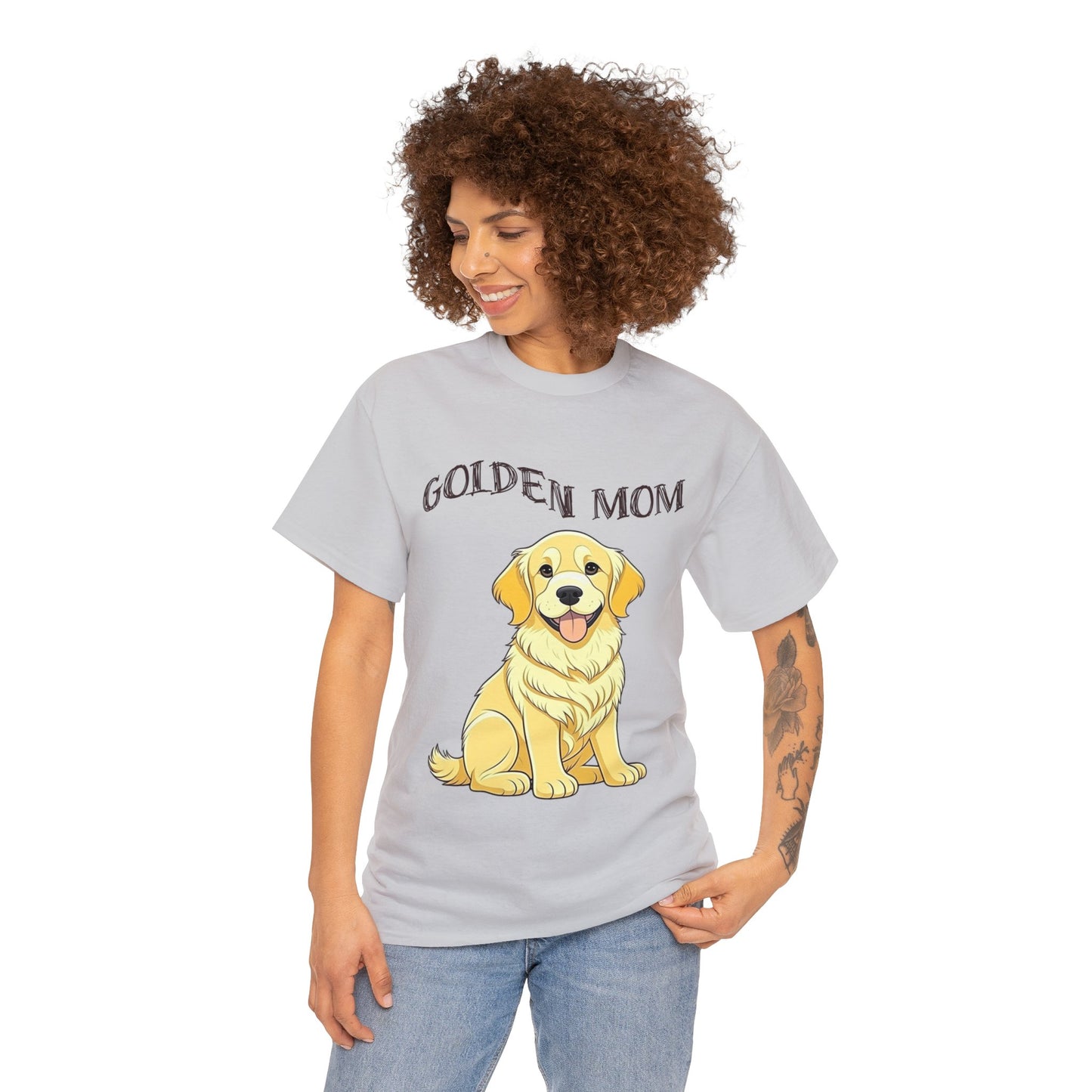 Golden Retriever "Golden Mom" Heavy Cotton Tee - Wear Your Love Proudly!