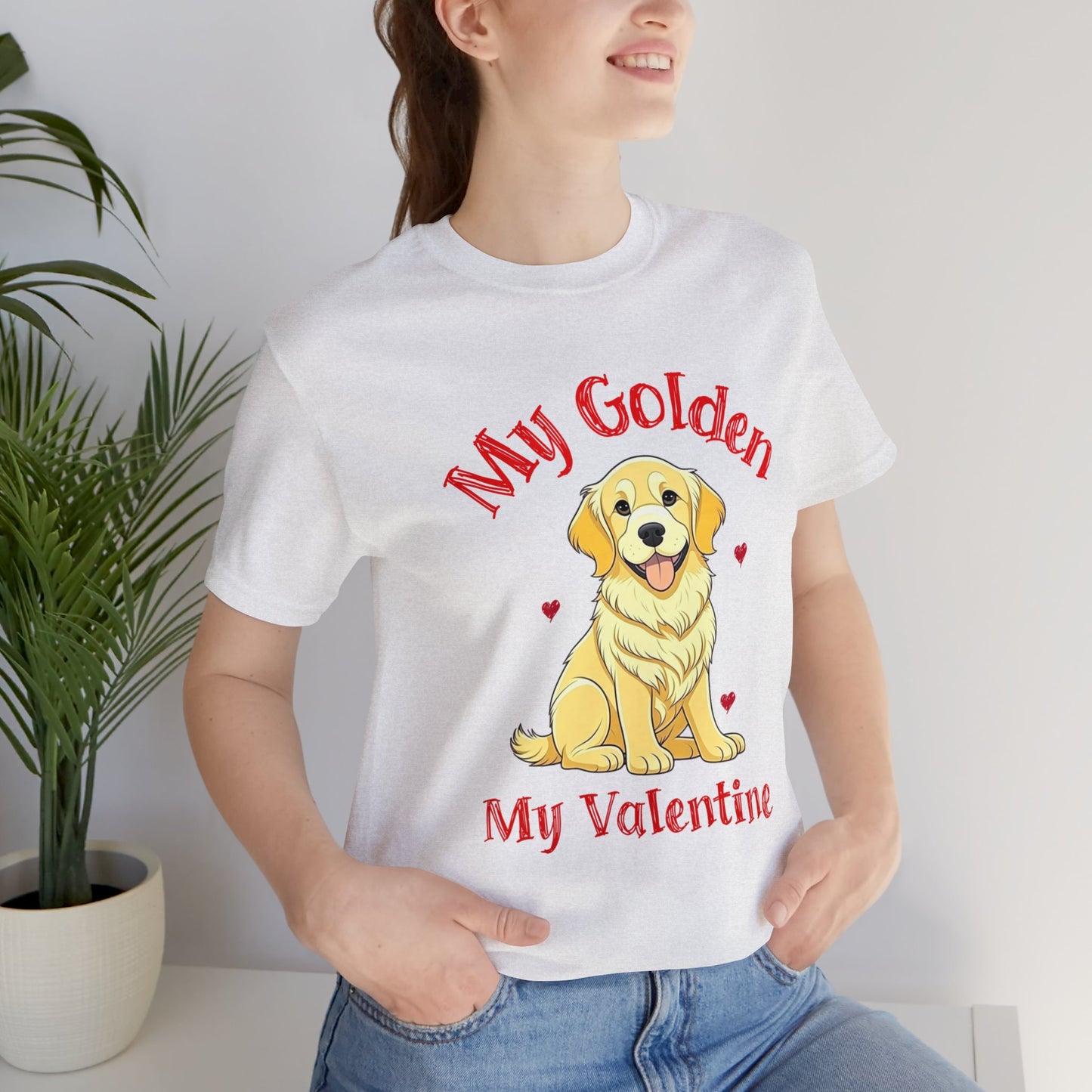 Golden Retriever "My Golden, My Valentine" Unisex Jersey