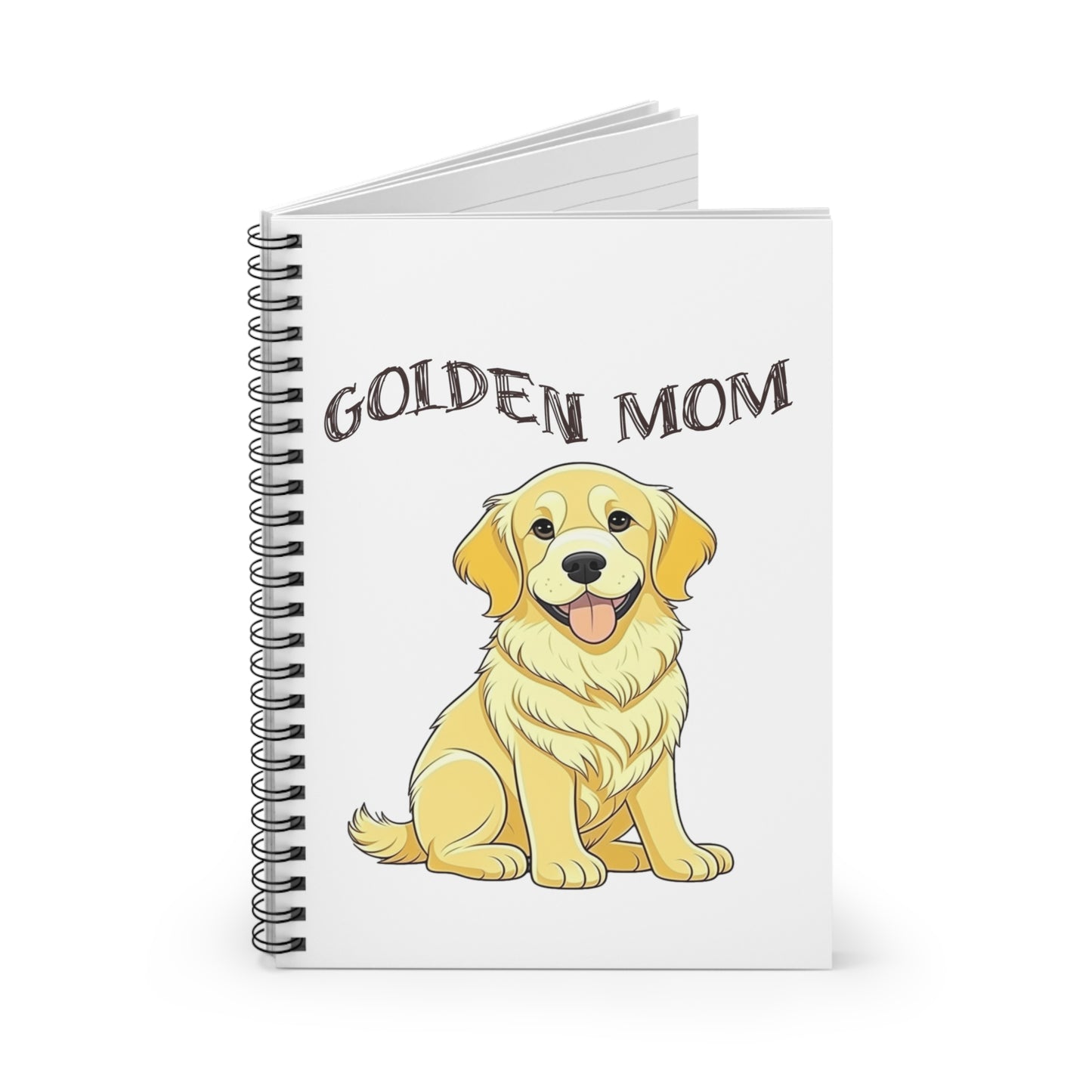 Golden Mom Golden Retriever Theme Spiral Notebook - Write Your Journey with Furry Joy!