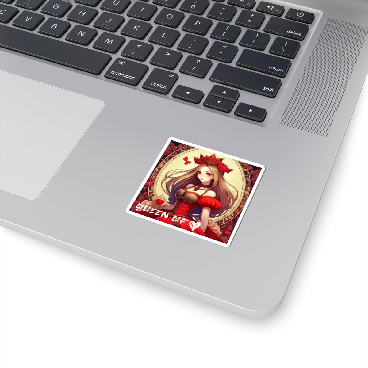 Anime Queen of Hearts Sticker - Regal Elegance with an Anime Twist!