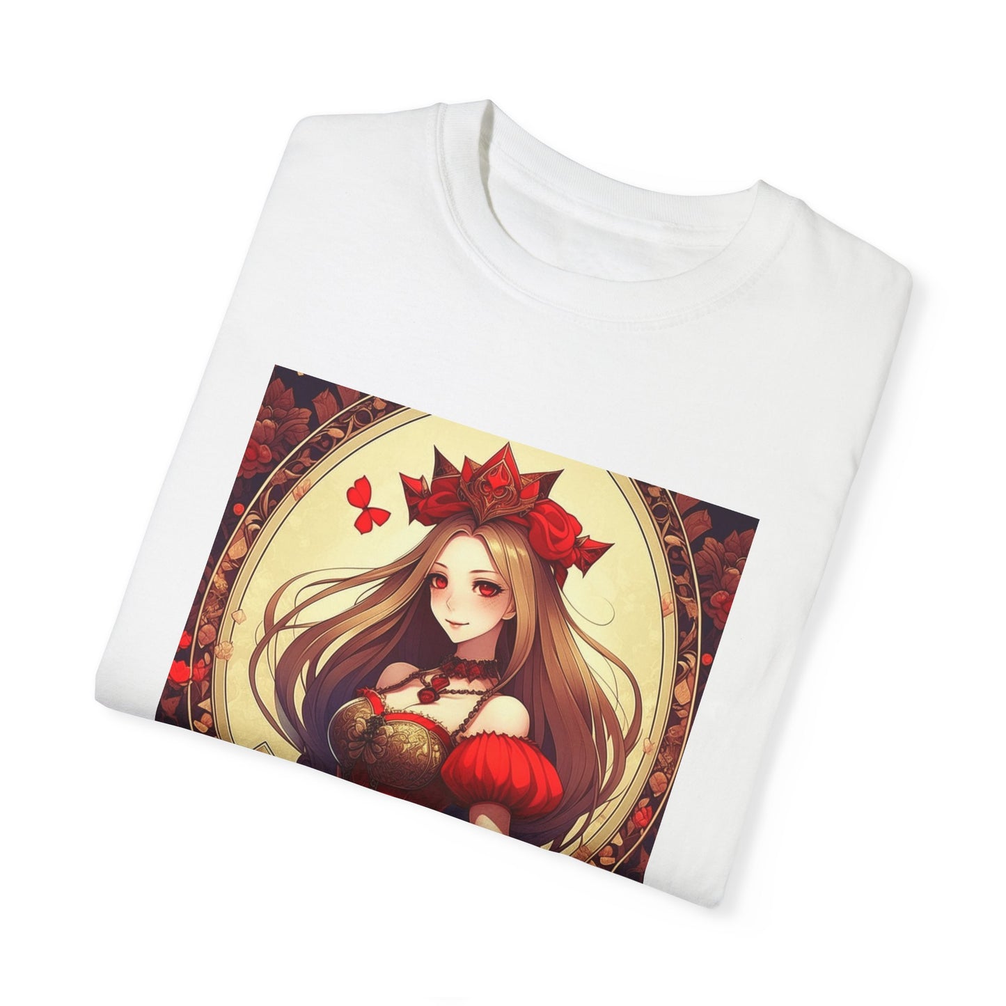 Comfort Color Anime Style Queen of Hearts T-Shirt - Rule Your Style with Royal Elegance!