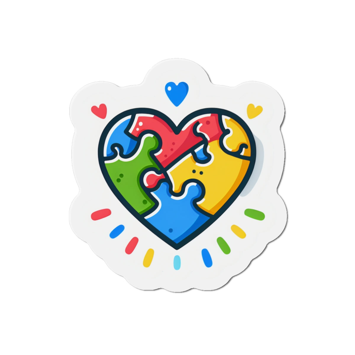 💙💛 Show Your Support with Our Autism Heart Puzzle Magnet! 💖🧩