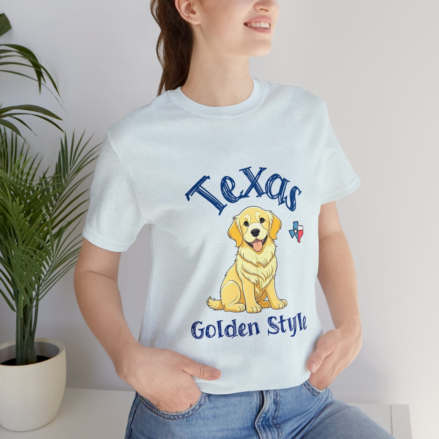 Texas Golden Style Golden Retriever T-Shirt - Wear Your Texan Love with Pawsome Pride!