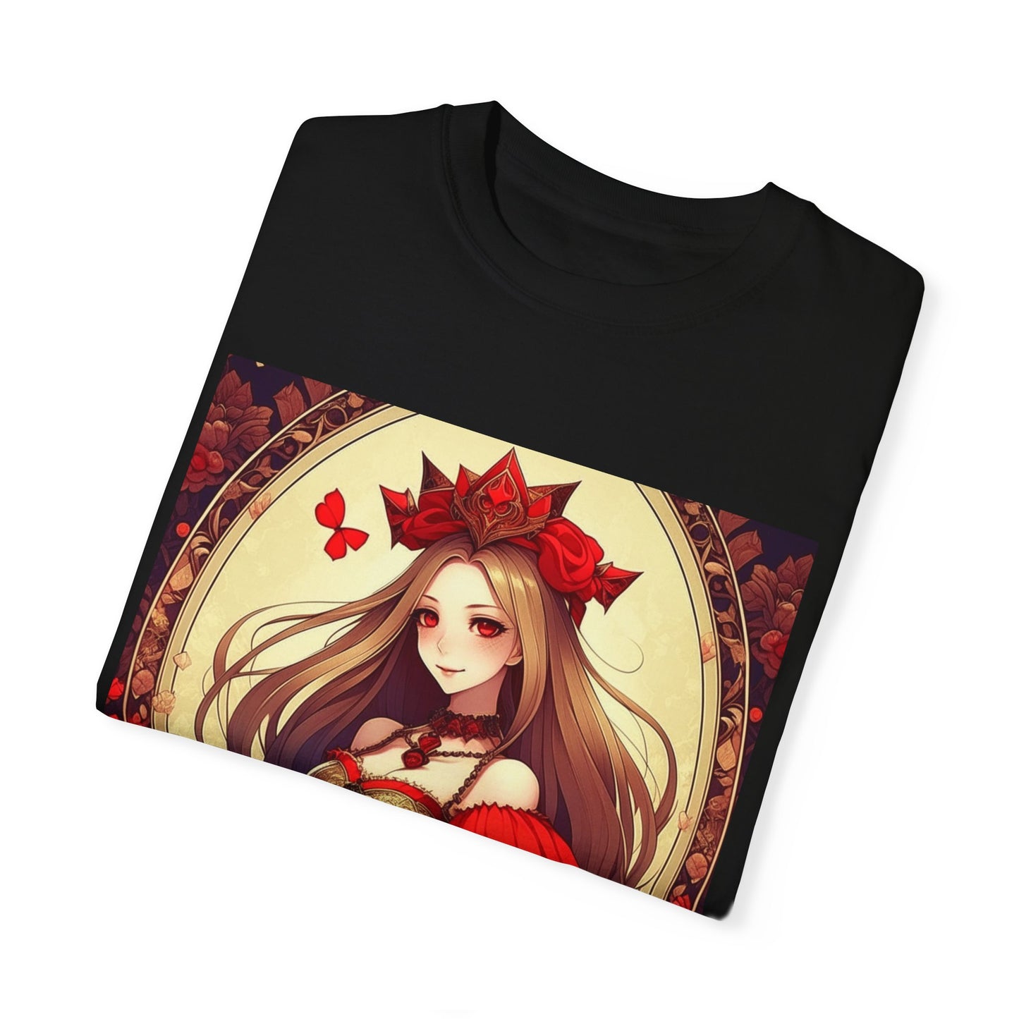 Comfort Color Anime Style Queen of Hearts T-Shirt - Rule Your Style with Royal Elegance!