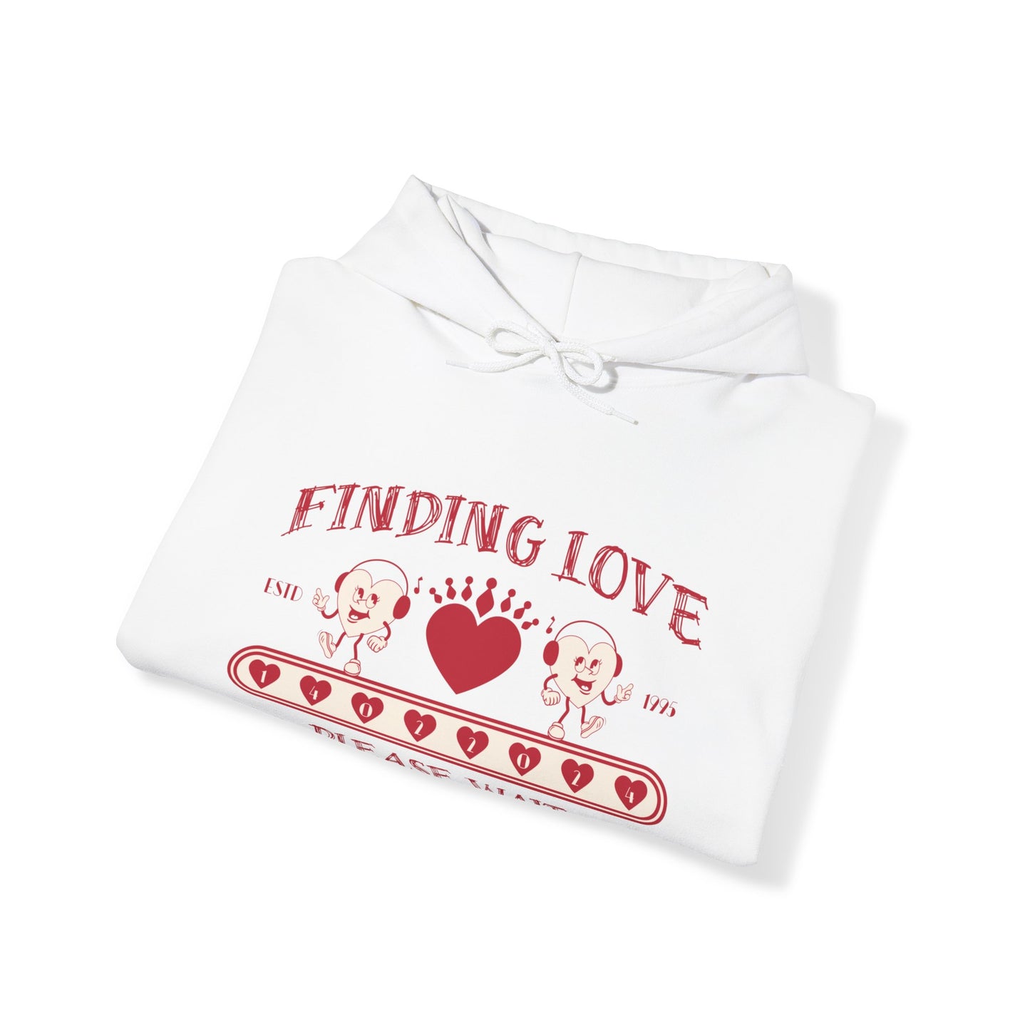 Finding Love, Please Wait" Valentine's Hoodie - Unisex Heavy Blend™ Hooded Sweatshirt