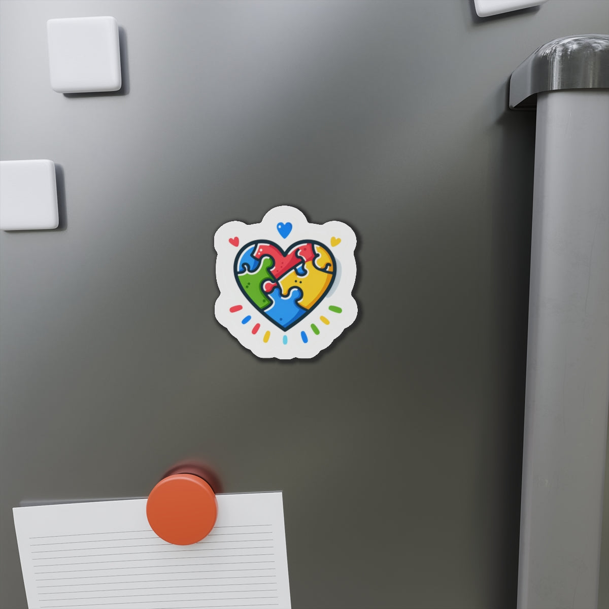 💙💛 Show Your Support with Our Autism Heart Puzzle Magnet! 💖🧩