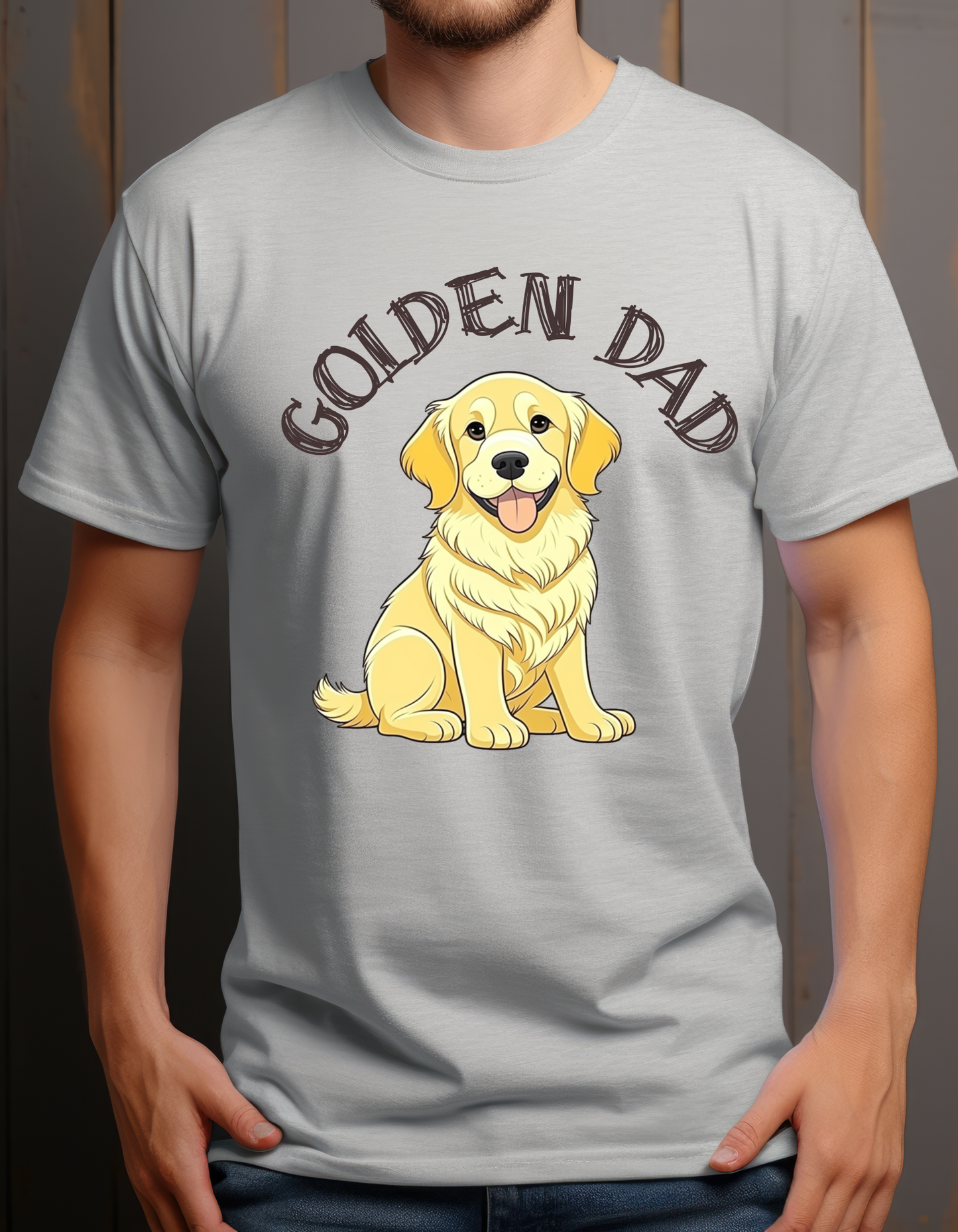 Golden Retriever "Golden Dad" Heavy Cotton Tee - Wear Your Love Proudly!