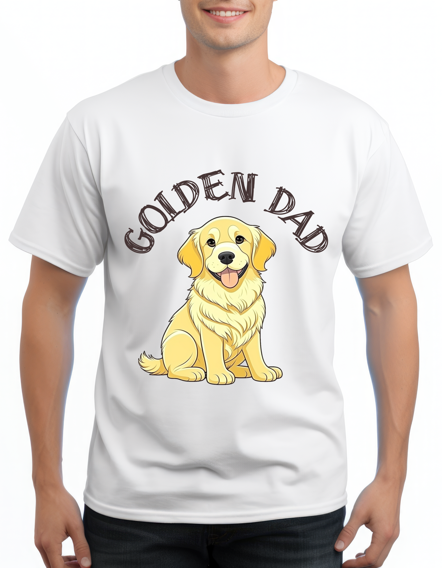 Golden Retriever "Golden Dad" Heavy Cotton Tee - Wear Your Love Proudly!