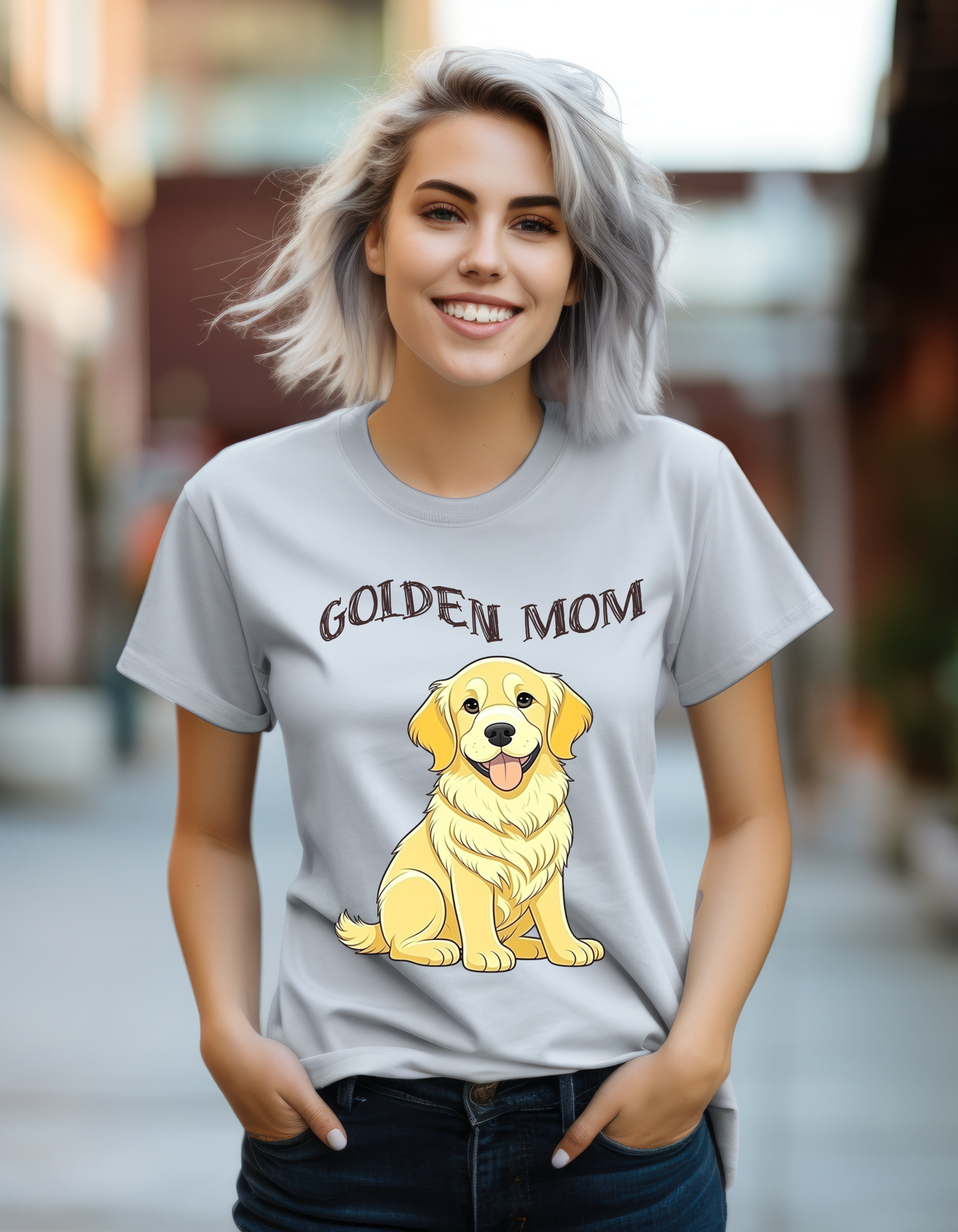 Golden Retriever "Golden Mom" Heavy Cotton Tee - Wear Your Love Proudly!