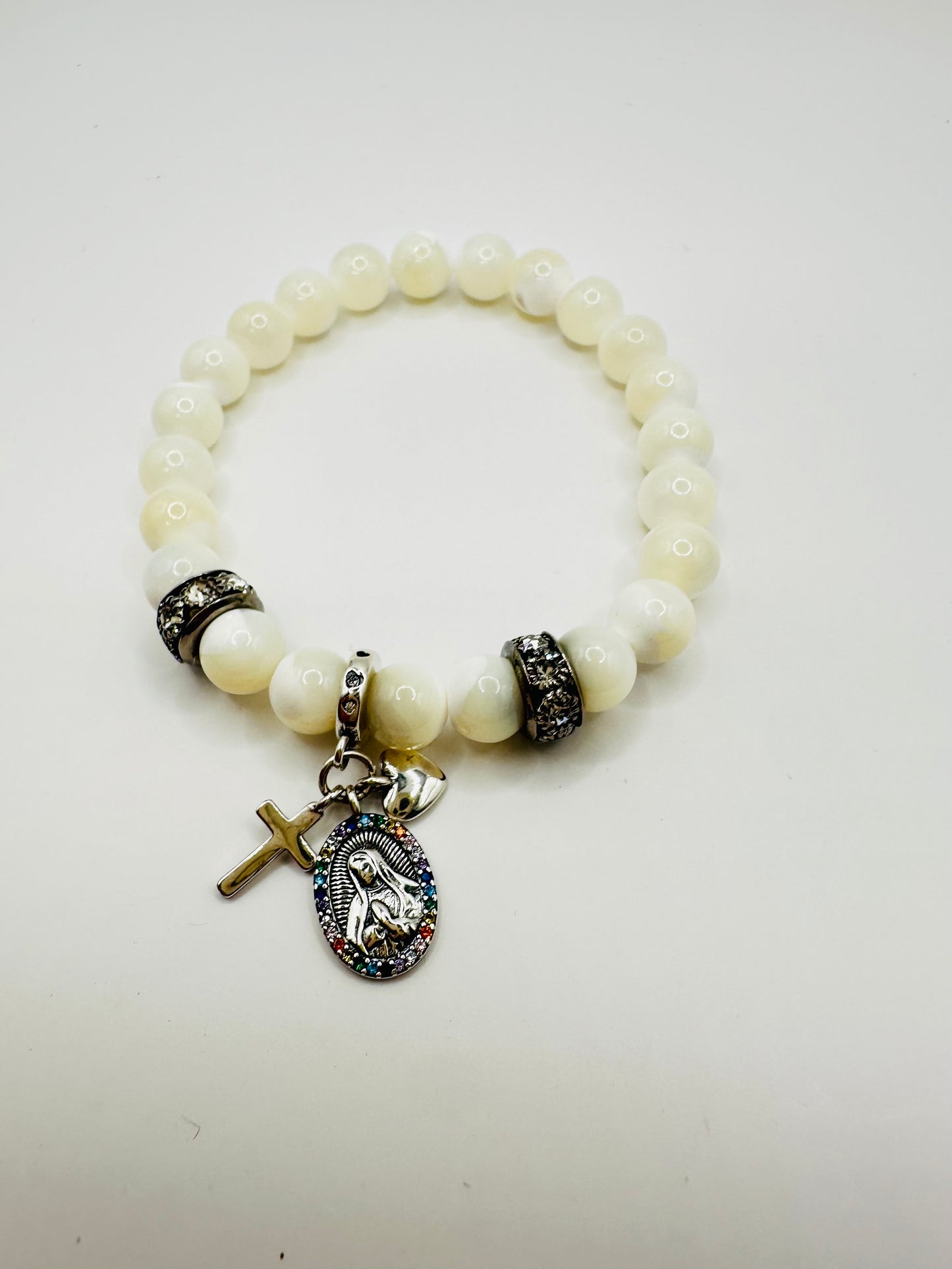 🌸✝️ Sterling Silver Mary Charm Bracelet! 🐣💖