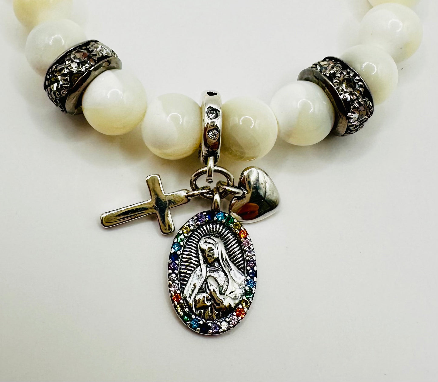 🌸✝️ Sterling Silver Mary Charm Bracelet! 🐣💖