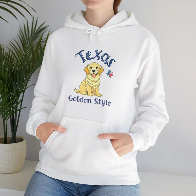 Texas Golden Style Golden Retriever Hooded Sweatshirt - Cozy Texan Vibes with a Paw-sitively Stylish Touch!