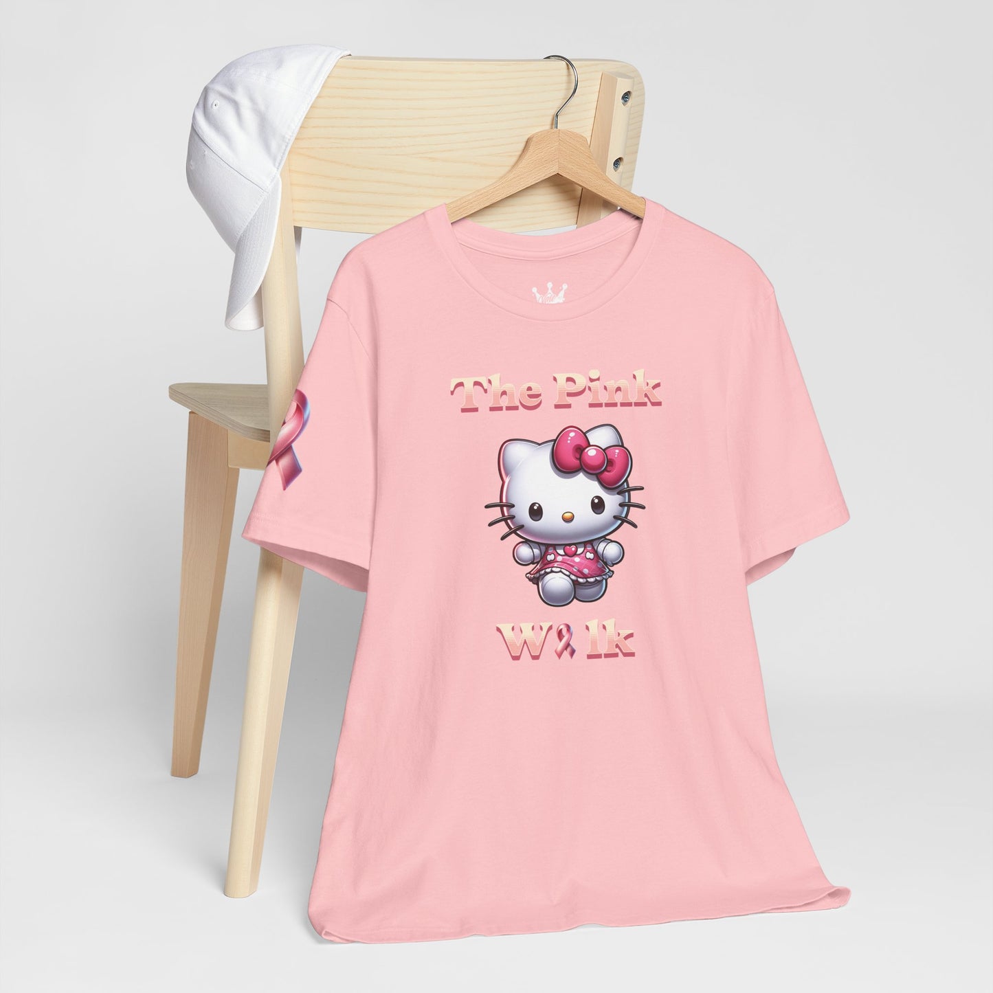 🎗️💕 Join the Fight Against Breast Cancer with Our Pink Walk Kitty T-Shirt! 🐱💗