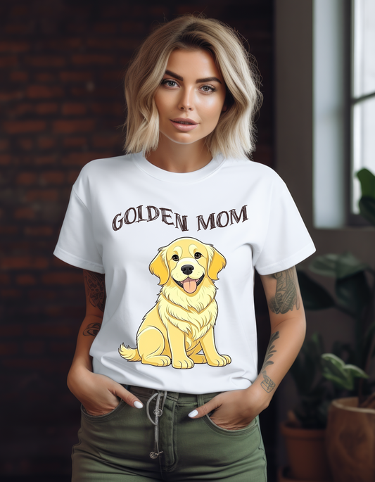 Golden Retriever "Golden Mom" Heavy Cotton Tee - Wear Your Love Proudly!