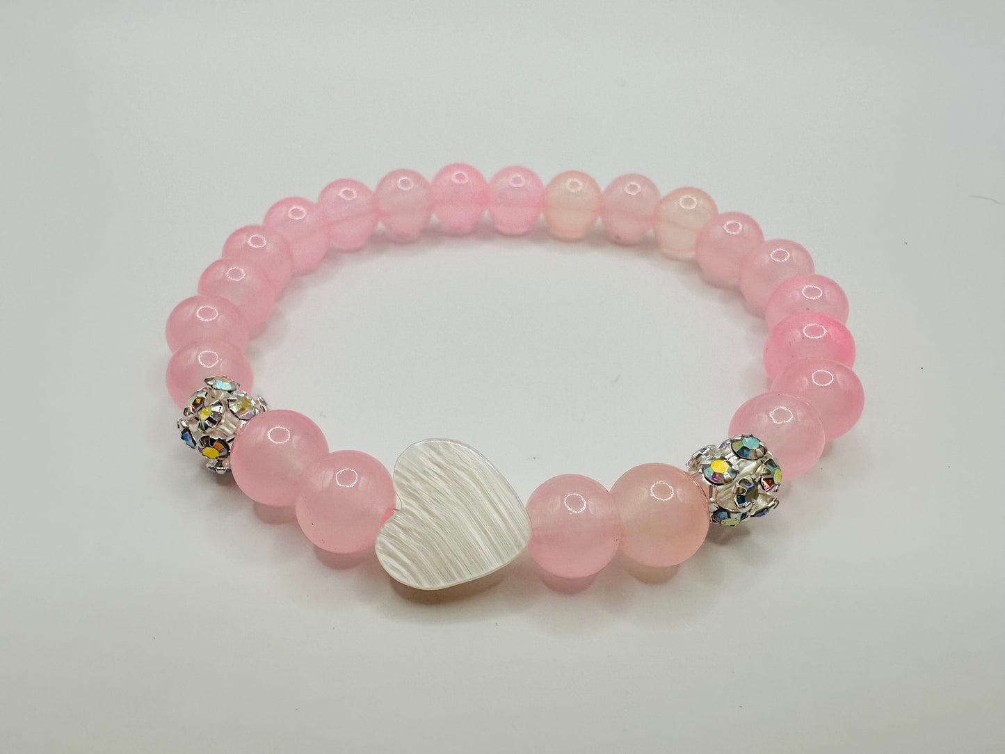 Pink Love Shell Mother of Pearl Handmade Bracelet