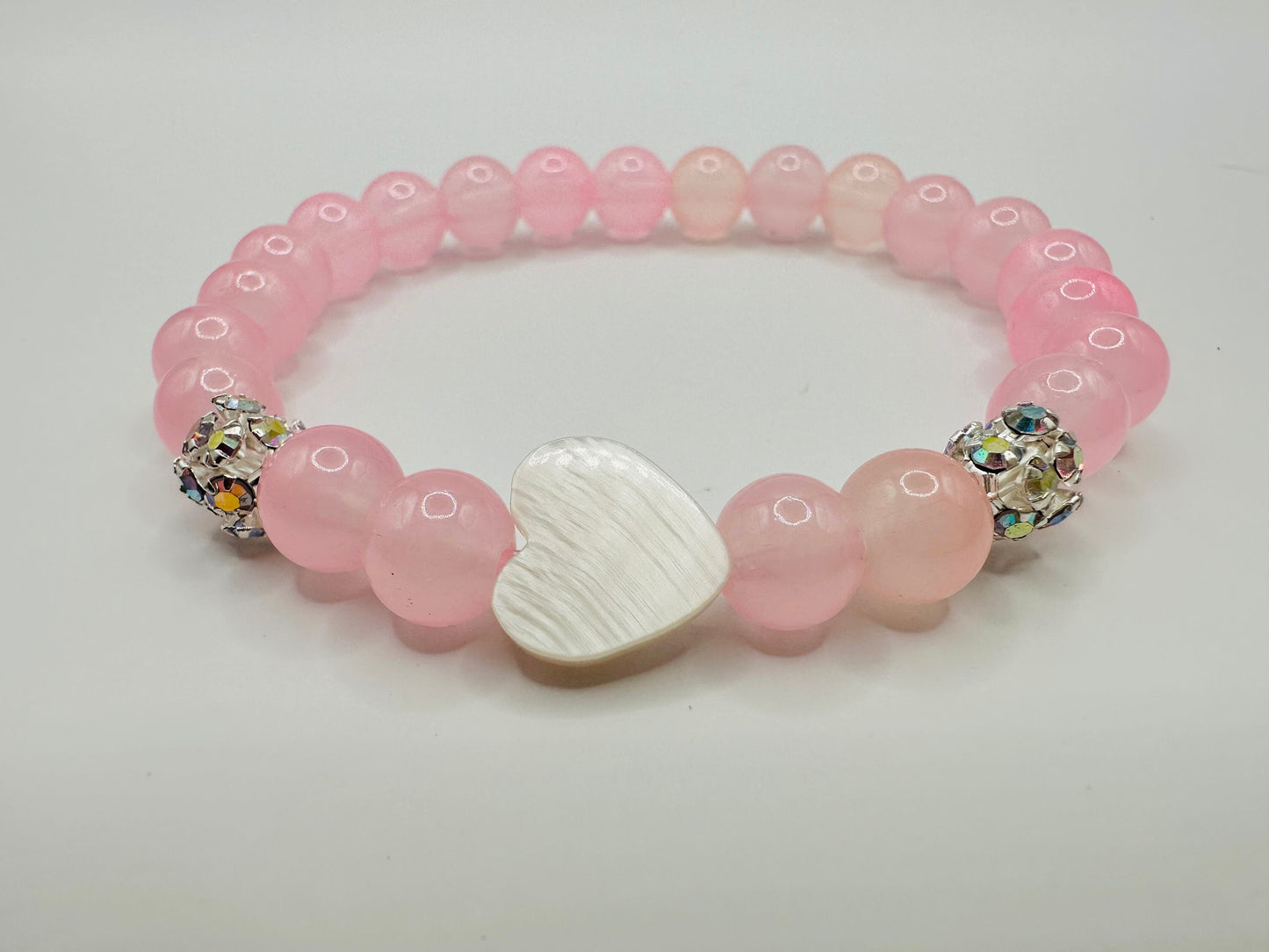 Pink Love Shell Mother of Pearl Handmade Bracelet